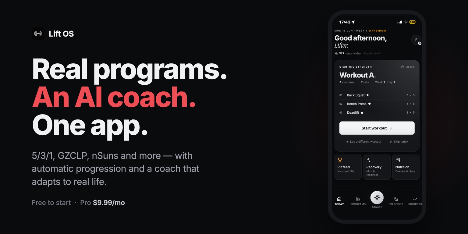 Lift OS: AI coach that knows every set you